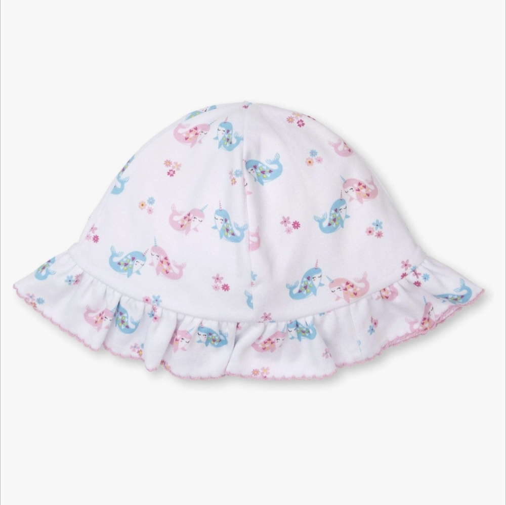 💥2/$20!! Kissy Kissy | Narwhal Print Floppy Hat | Medium or 6-9M